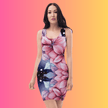 Vibrant Floral Bodycon Dress for Raves and Festivals