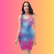 Vibrant Alcohol Ink Bodycon Dress for EDM Festivals