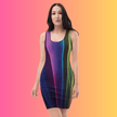 Neon Swirl Bodycon Dress for Raves and Music Festivals
