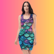 Vibrant Mermaid Scale Bodycon Festival Dress