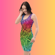 Vibrant Abstract Bodycon Dress for Festival Vibes