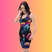 Psychedelic Mushroom Bodycon Dress for Festival Vibes