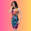 Electric Neon Lace Bodycon Dress for Festival Vibes