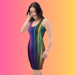 Neon Swirl Bodycon Dress for Raves and Music Festivals
