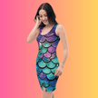 Vibrant Mermaid Scale Bodycon Festival Dress