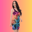 Electric Neon Lace Bodycon Dress for Festival Vibes