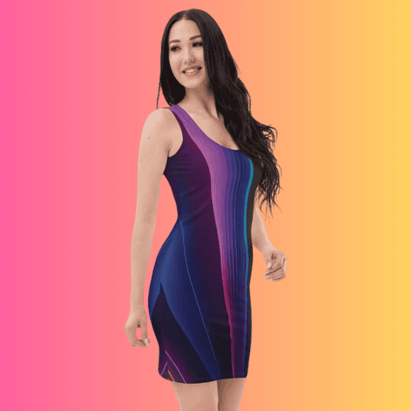Neon Swirl Bodycon Dress for Raves and Music Festivals