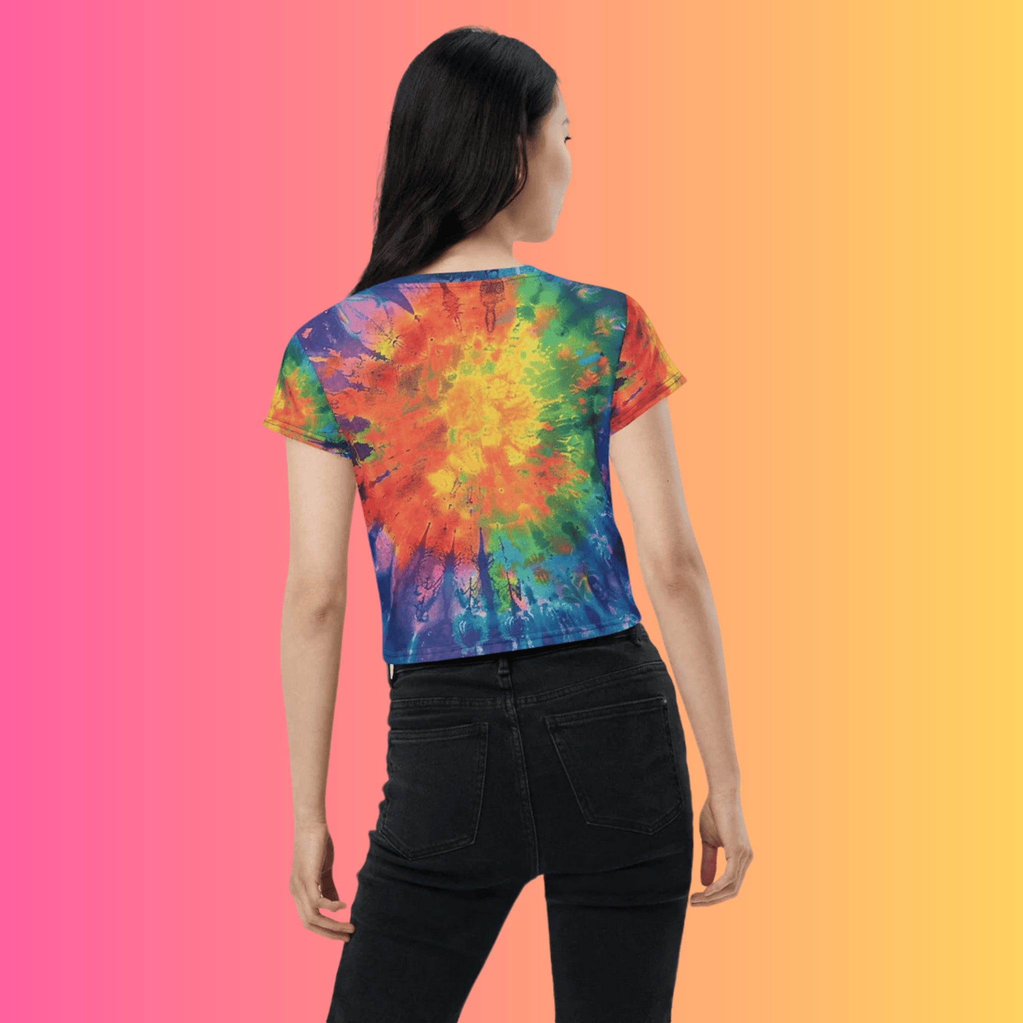 Vibrant Tie-Dye Crop Tee for Raves and Festivals