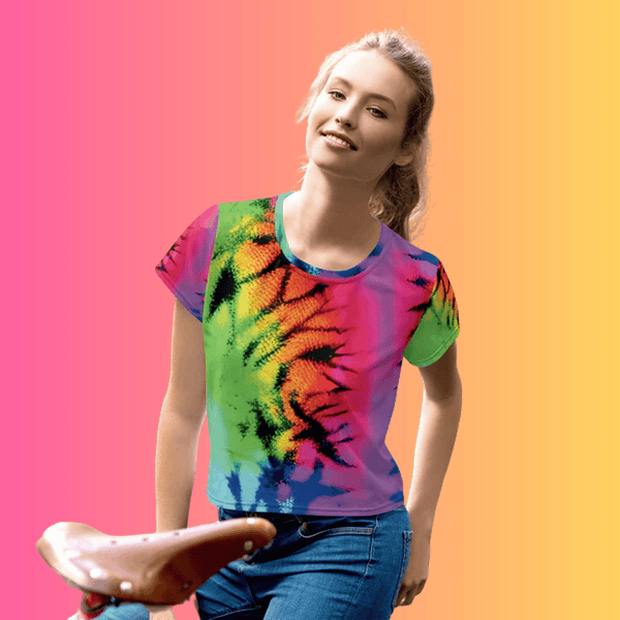 Vibrant Tie-Dye Festival Crop Tee for Ultimate Rave Vibes