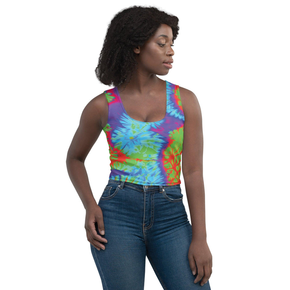 Psychedelic Tie-Dye Crop Top for Raves and Festivals