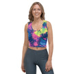 Neon Paint Splatter Crop Top for Raves and Festivals
