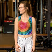 Vibrant Tie-Dye Crop Top for EDM Festivals and Raves