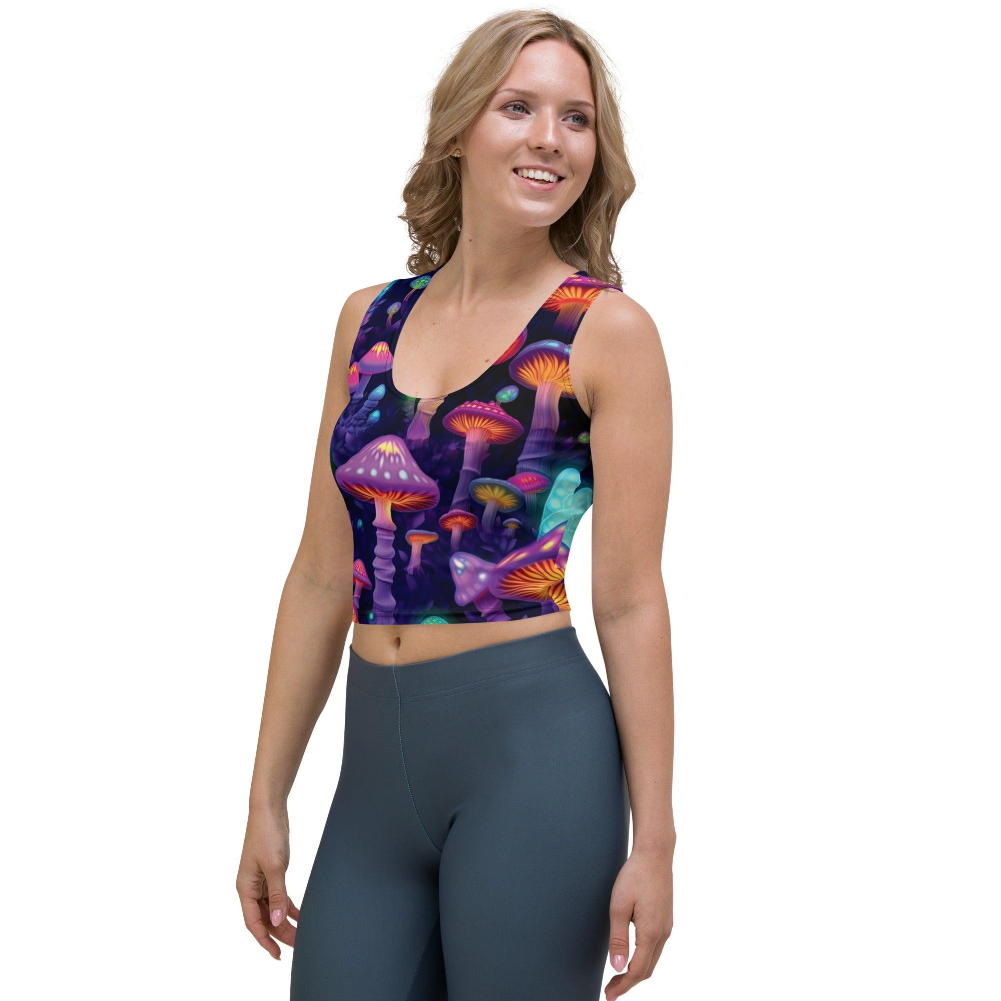Vibrant Mushroom Crop Top for Festivals and Raves