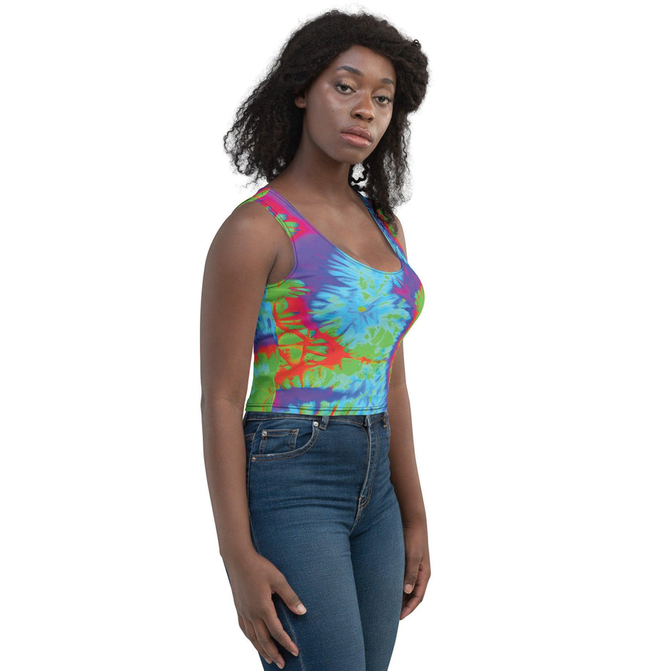 Psychedelic Tie-Dye Crop Top for Raves and Festivals