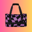Trippy Checkered Festival Travel Bag - Your Vibrant Rave Sidekick