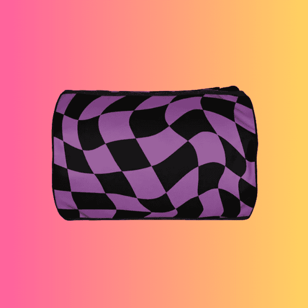 Trippy Checkered Festival Travel Bag - Your Vibrant Rave Sidekick