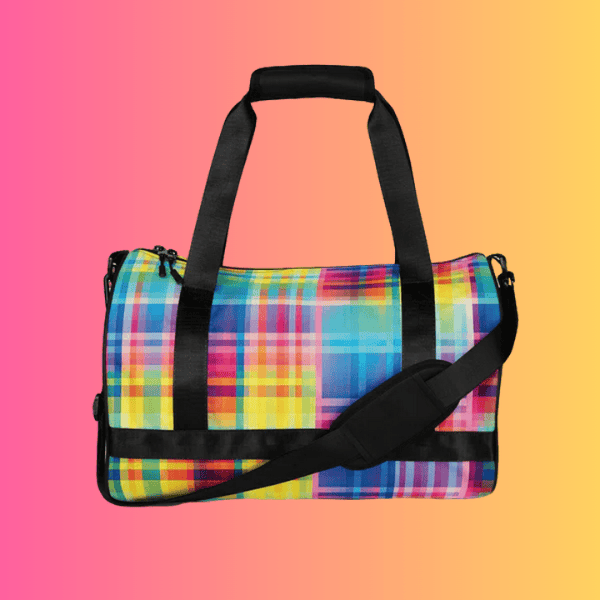 Neon Plaid Festie Travel Bag - Your Essential Rave Companion