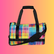 Neon Plaid Festie Travel Bag - Your Essential Rave Companion