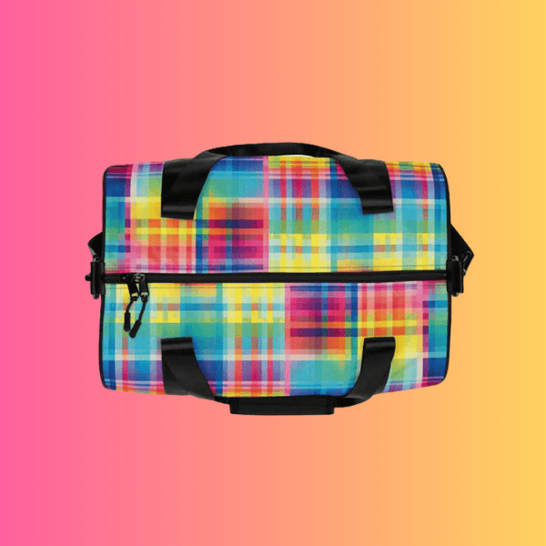 Neon Plaid Festie Travel Bag - Your Essential Rave Companion