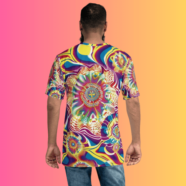 Psychedelic Festival Vibes Men’s T-Shirt – Vibrant Trippy Abstract Design for EDM Lovers