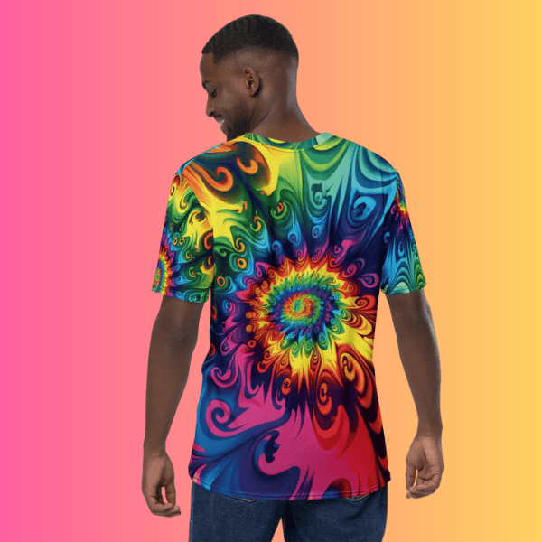 Vibrant Tie-Dye Men's T-Shirt for Raves and Festivals