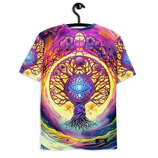 Galactic Vision Tree Men's T-Shirt for Epic Festival Vibes