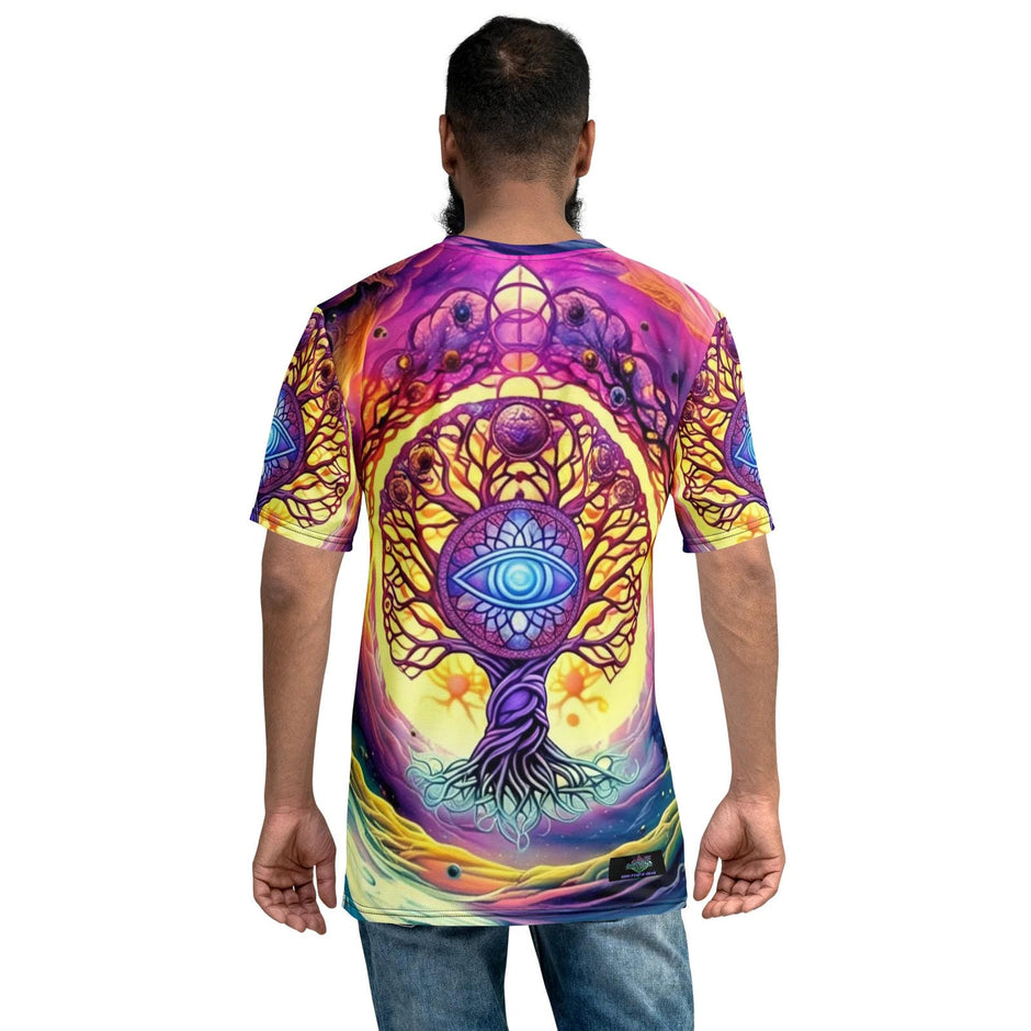Galactic Vision Tree Men's T-Shirt for Epic Festival Vibes