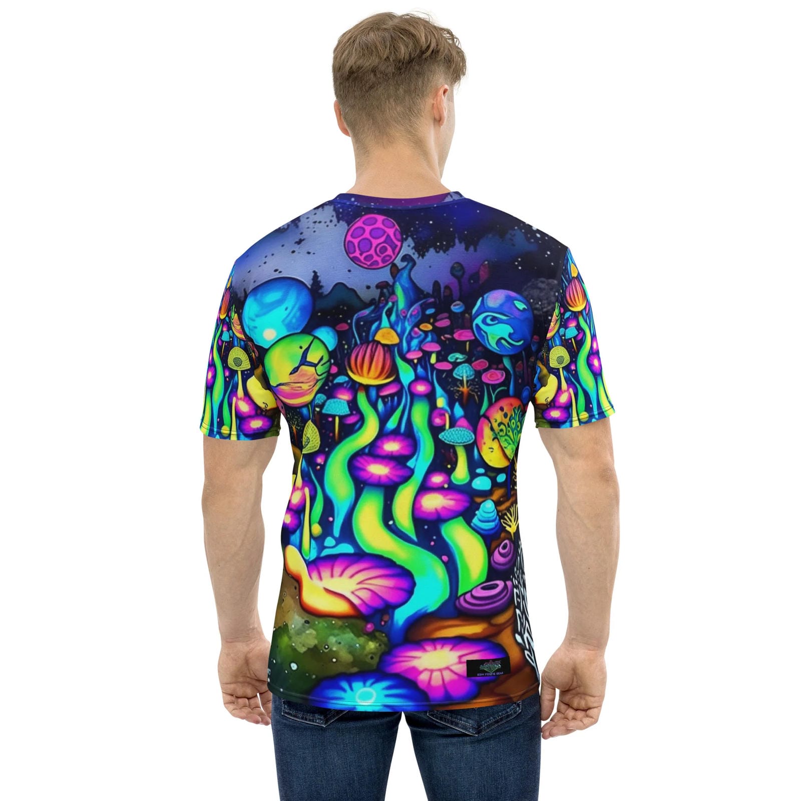 Vibrant Neon Rave Men's T-Shirt for EDM Festivals