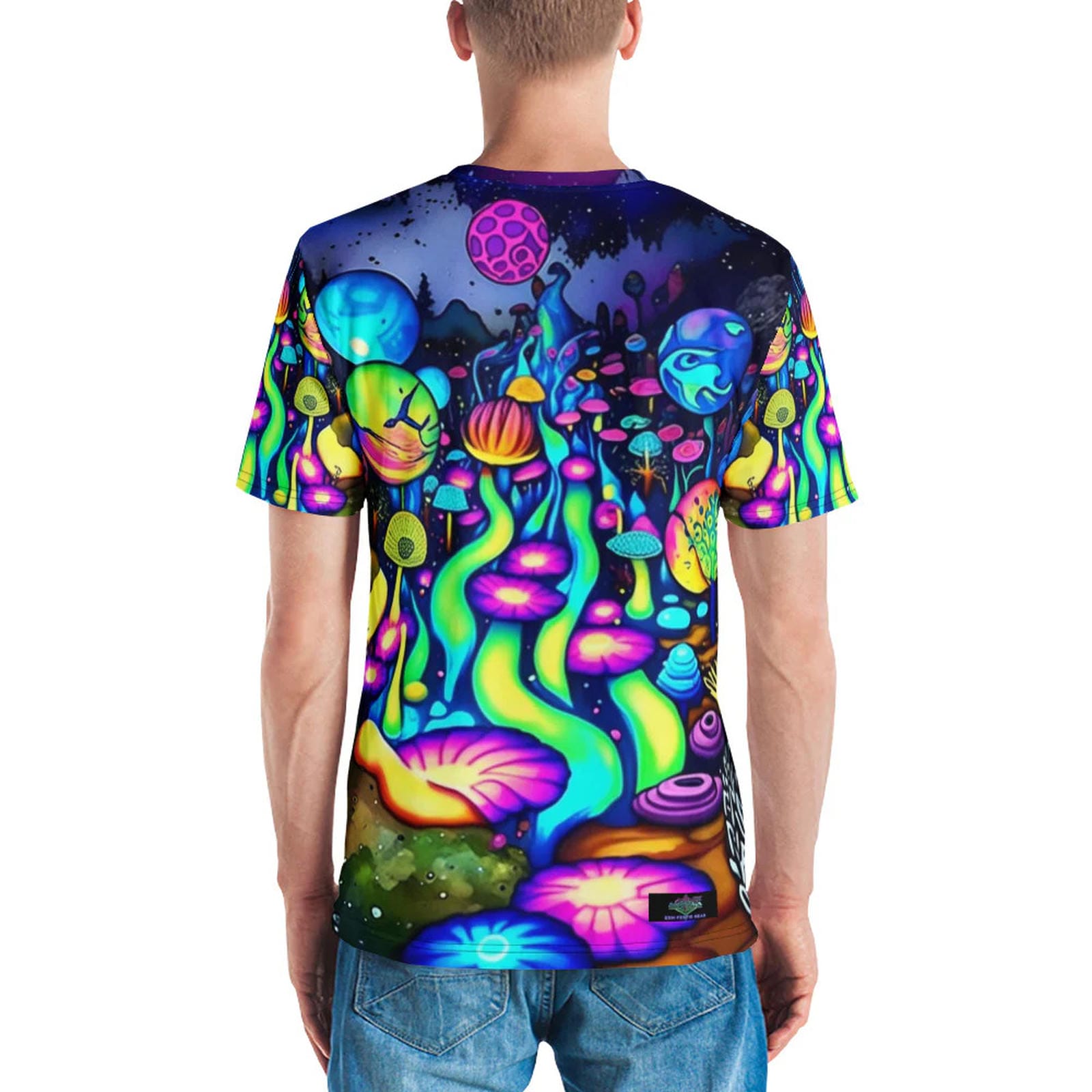 Vibrant Neon Rave Men's T-Shirt for EDM Festivals