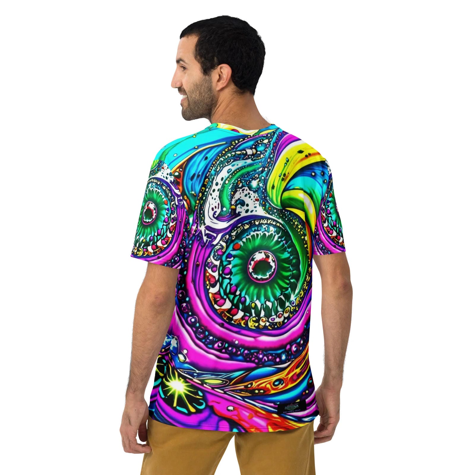 Vibrant Swirl Men's Festival T-Shirt for Ravers