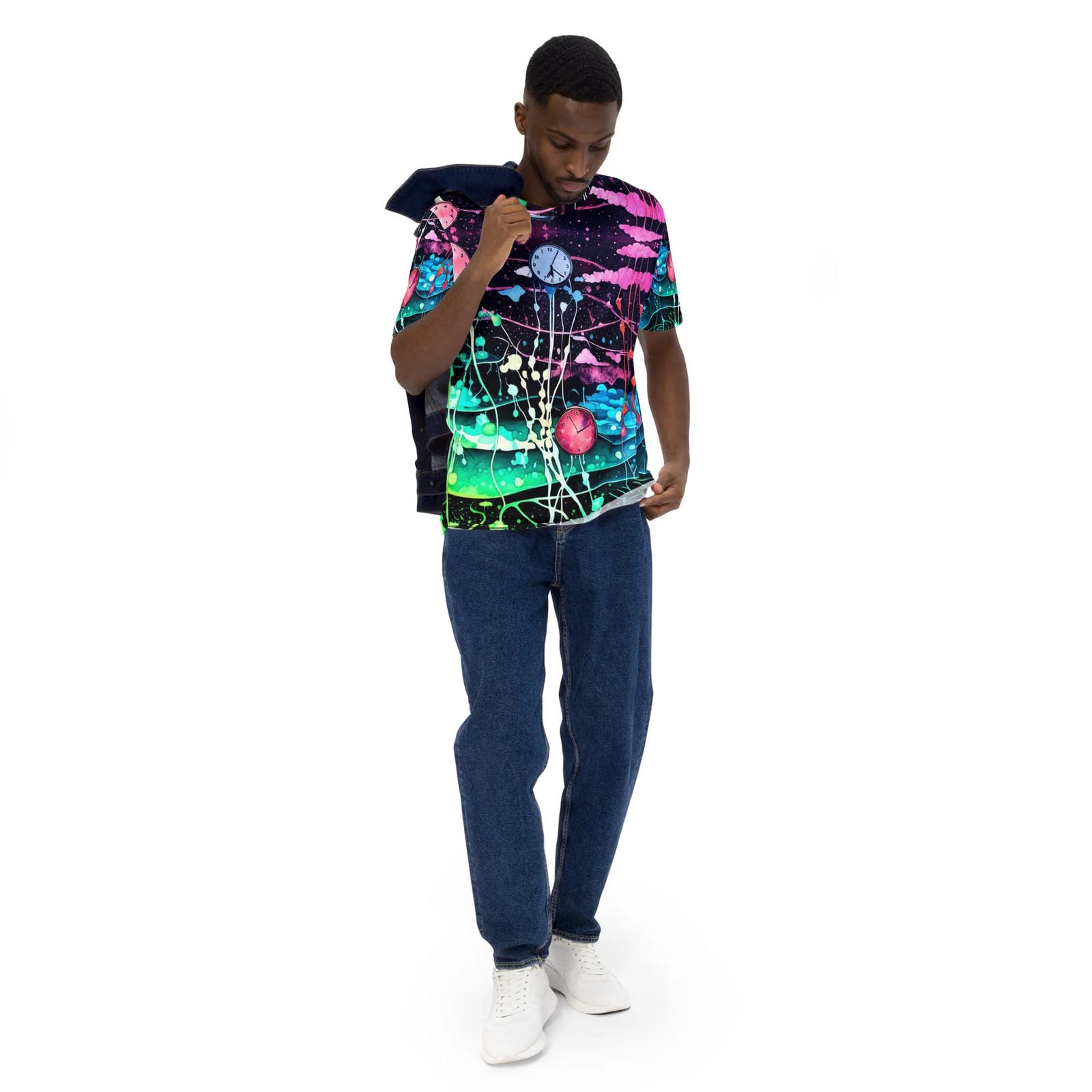 Neon Wonderland Rave Men's T-Shirt for EDM Festivals