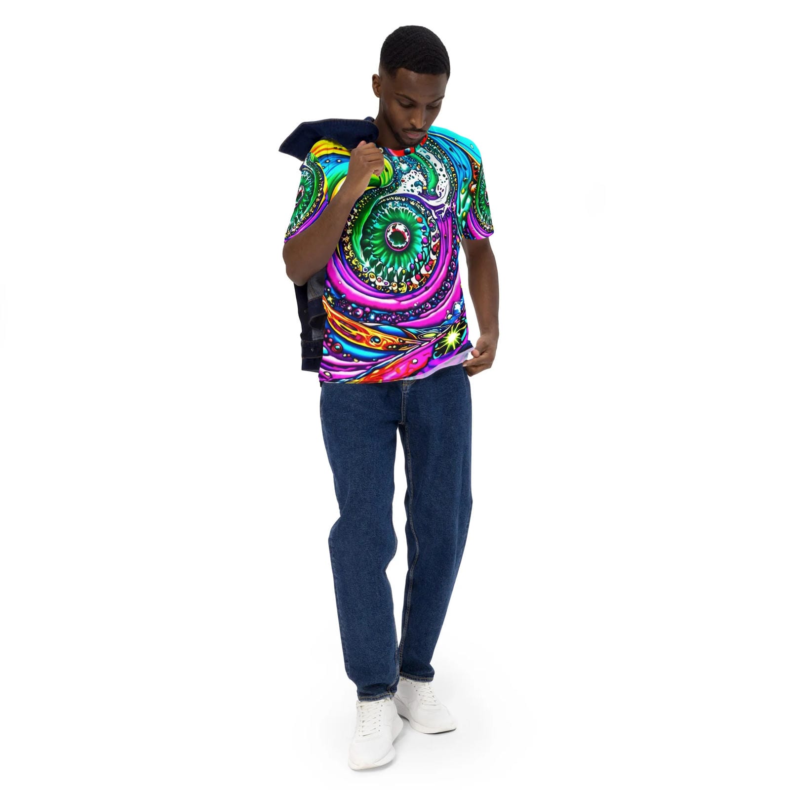 Vibrant Swirl Men's Festival T-Shirt for Ravers