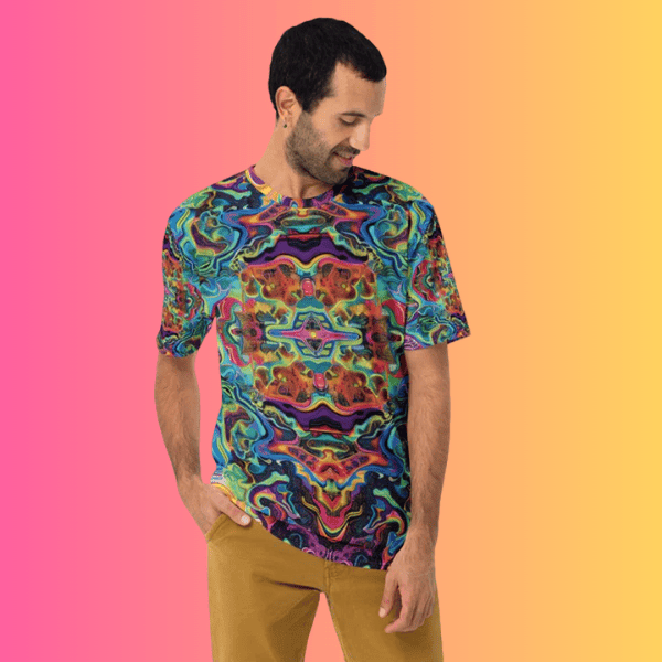 Electric Vibe Trippy Abstract Festival T-Shirt for Men – Perfect for Ravers