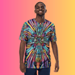 Vibrant Trippy Abstract Festival T-Shirt for Men – Perfect for Raving and Music Events