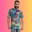 Vibrant Trippy Abstract Men's T-Shirt - Ideal for Raves and Festivals, Perfect for EDM Fans