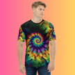 Vibrant Tie-Dye Men's T-Shirt for EDM Lovers – Festival Ready Gear