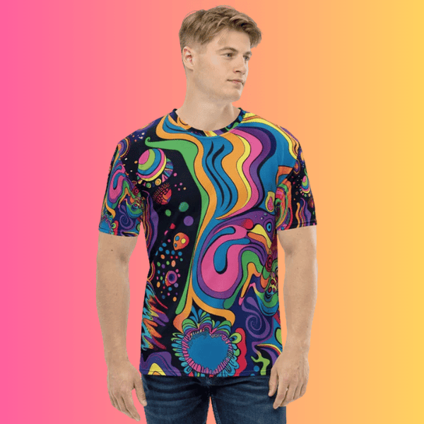 Psychedelic Vibes Men's Festival T-Shirt for EDM Enthusiasts