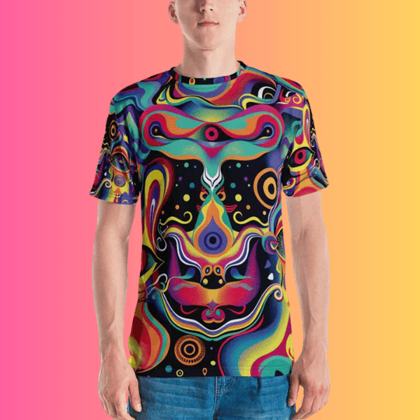 Psychedelic Trippy Abstract Men's Festival T-Shirt - Ideal for Raves and EDM Events