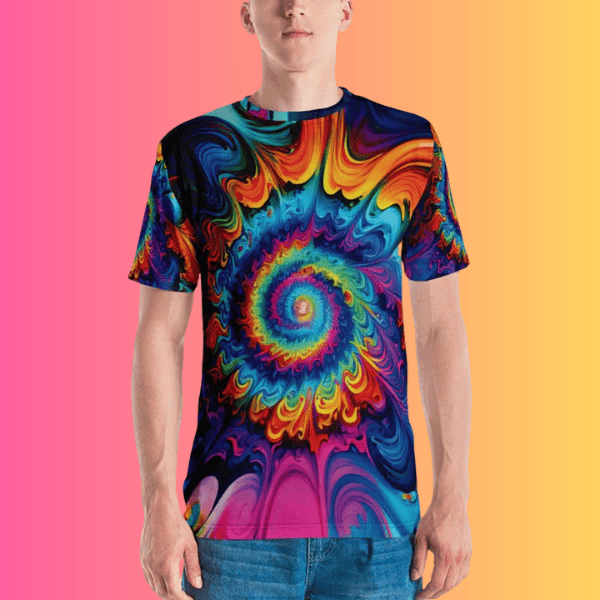 Vibrant Tie-Dye Men’s T-Shirt - Essential Festival Gear for EDM Lovers