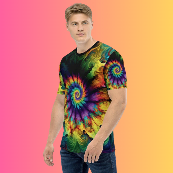 Vibrant Tie-Dye Men's T-Shirt for EDM Lovers – Festival Ready Gear