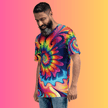 Vibrant Tie-Dye Men's T-Shirt for EDM Festivals – Feel the Beat in Style!