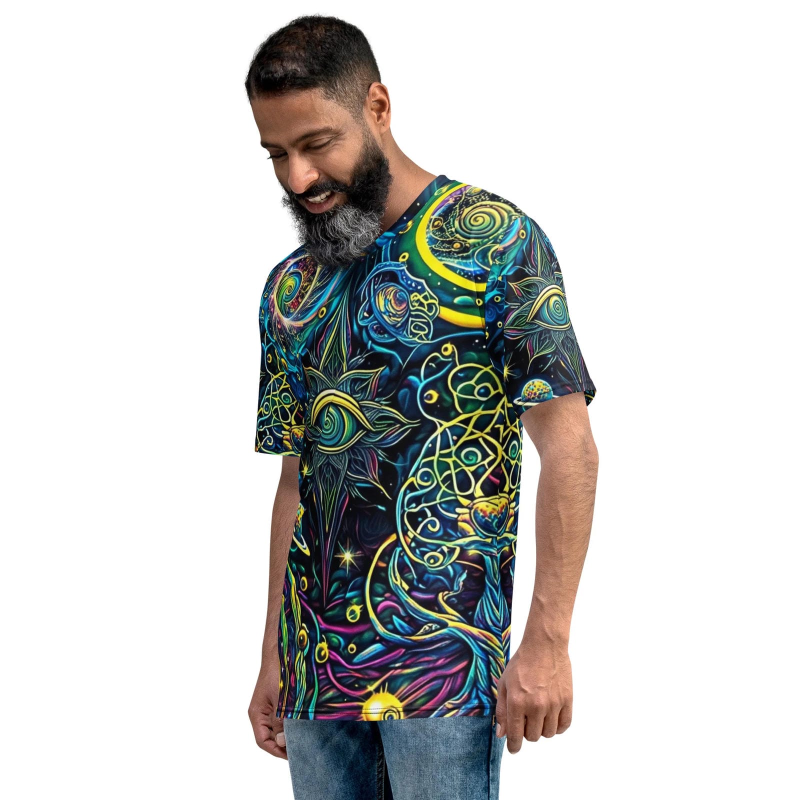 Vibrant Psychedelic Adventure T-Shirt for Men - Perfect for Rave and Festival Vibes