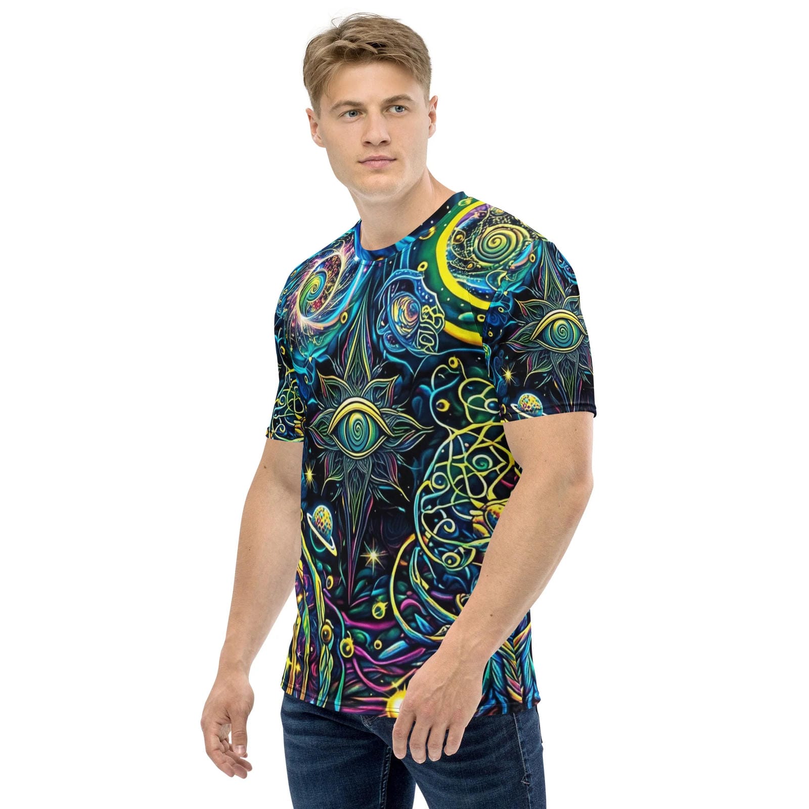 Vibrant Psychedelic Adventure T-Shirt for Men - Perfect for Rave and Festival Vibes