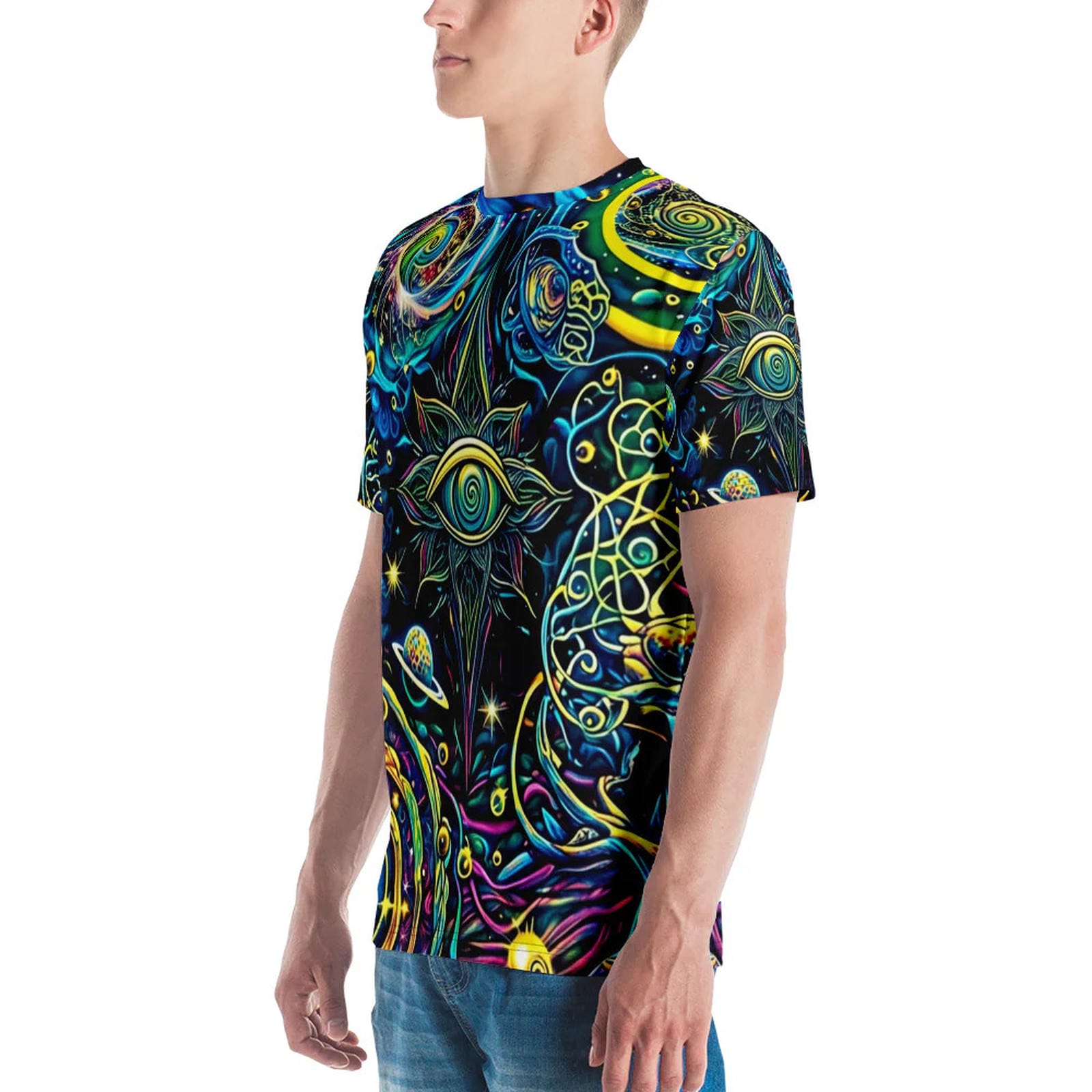 Vibrant Psychedelic Adventure T-Shirt for Men - Perfect for Rave and Festival Vibes