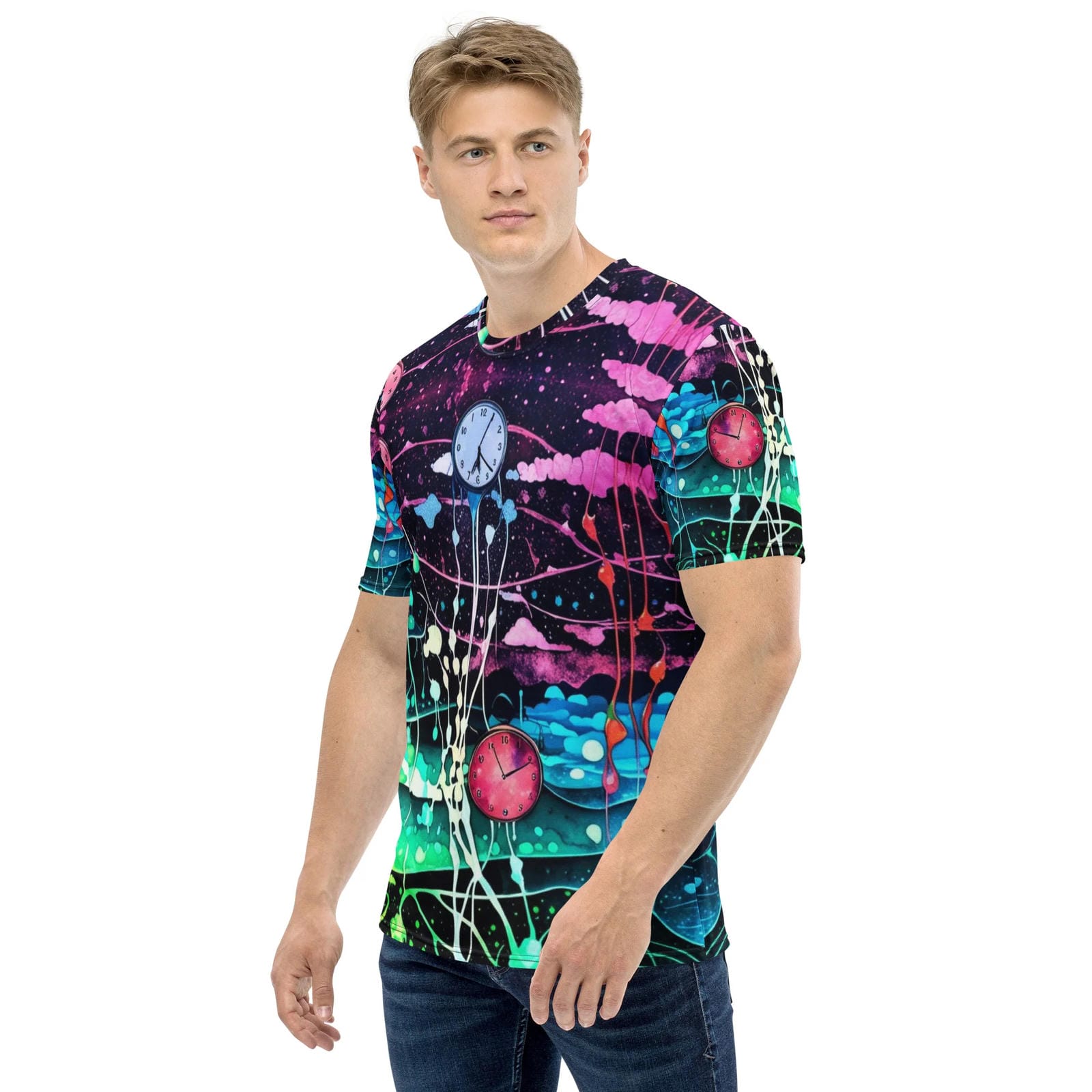 Neon Wonderland Rave Men's T-Shirt for EDM Festivals