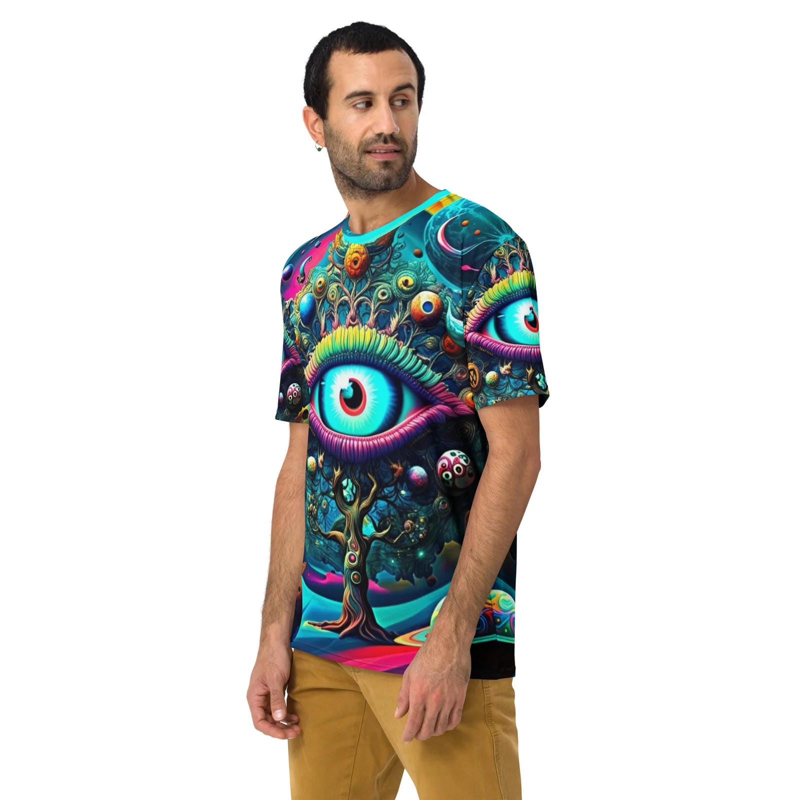 Tree of All Seeing Men's Rave Tee for EDM Festivals