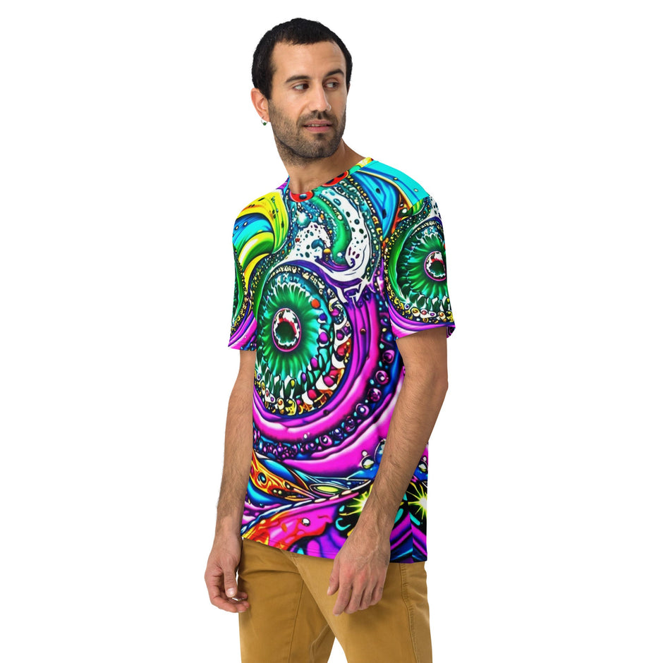 Vibrant Swirl Men's Festival T-Shirt for Ravers