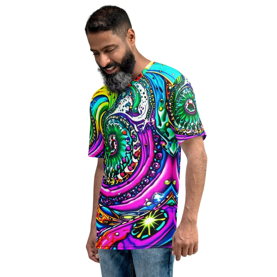Vibrant Swirl Men's Festival T-Shirt for Ravers