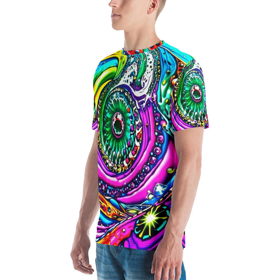 Vibrant Swirl Men's Festival T-Shirt for Ravers