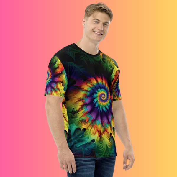 Vibrant Tie-Dye Men's T-Shirt for EDM Lovers – Festival Ready Gear